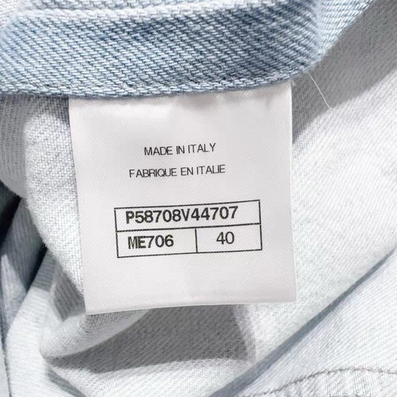 Authentic Chanel Blue Denim Jacket with White Floral Details - Picture 6 of 6